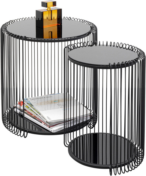 Beistelltisch WIRE in schwarz aus Glas