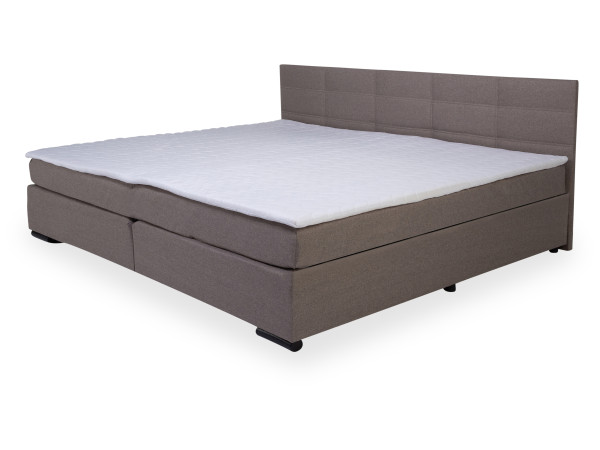 Boxspringbett HARPER LUGO in taupe aus Stoff
