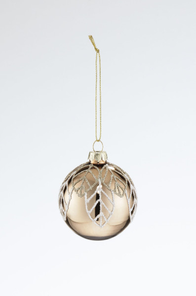 Weihnachtskugel gold in goldfarben aus Glas