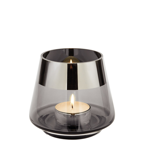 Teelichthalter JONA in grau aus Glas