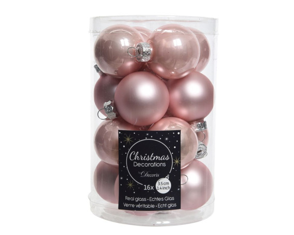 Weihnachtskugel-Box PUDERROSA in rosa aus Glas