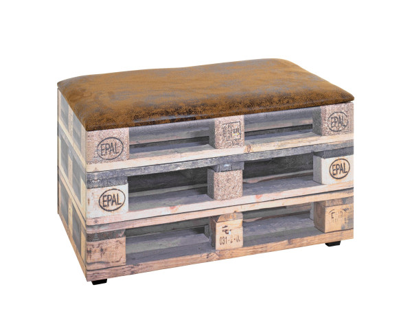 Sitztruhe in mehrfarbig aus Materialmix