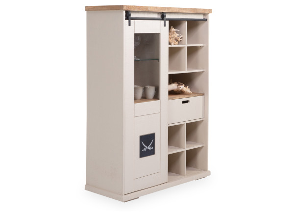 Highboard SANSIBAR HALMSTAD in natur aus Mango