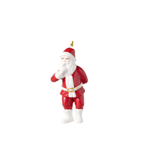 Ornament Santa 2026 in goldfarben aus Bone China