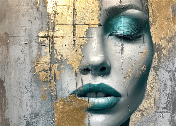 Aludibondbild PAINTED FACE I