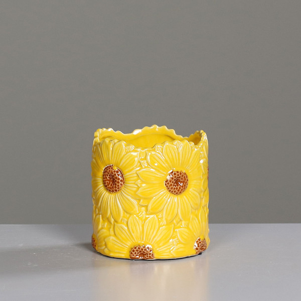 Vase in gelb aus Keramik