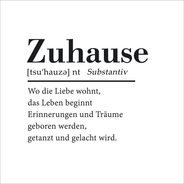 Glasbild ZUHAUSE II