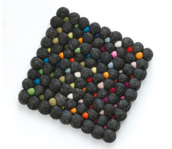 Untersetzer cilio LANA GRIGIO in schwarz aus Wolle