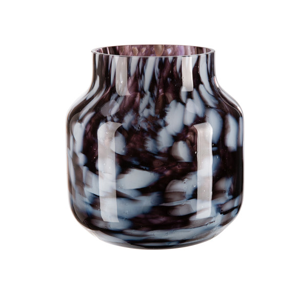 Windlicht DANKA in schwarz/weiß aus Glas