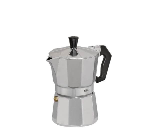 Espressokocher CLASSICO in silberfarben aus Aluminium