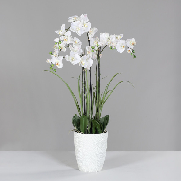 Kunstblume Orchidee in creme aus Kunststoff