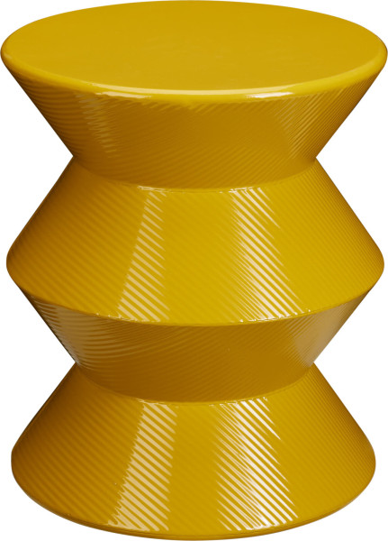 Beistelltisch/Hocker in gelb aus Eisen