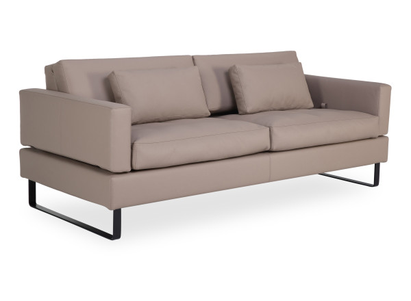 Sofa 3 Sitzer brühl TOMO in taupe aus Leder