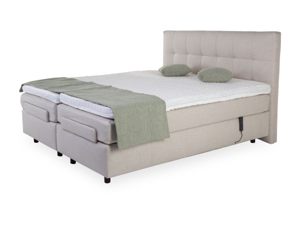 Boxspringbett MONDO BARELL in beige aus Stoff
