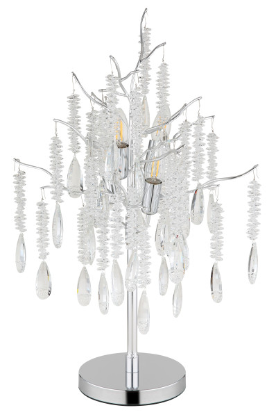 Tischleuchte KINGA in silberfarben aus Metall