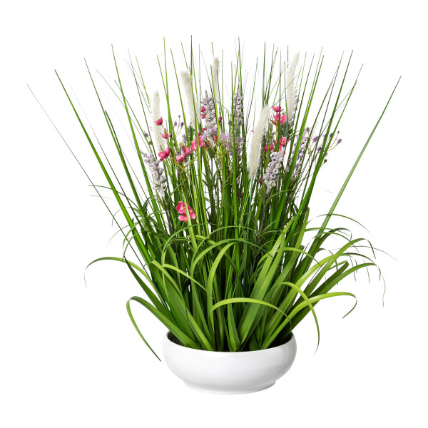 Kunstpflanze Blüten-Gras-Mix