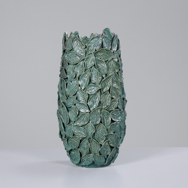 Vase in grün aus Keramik