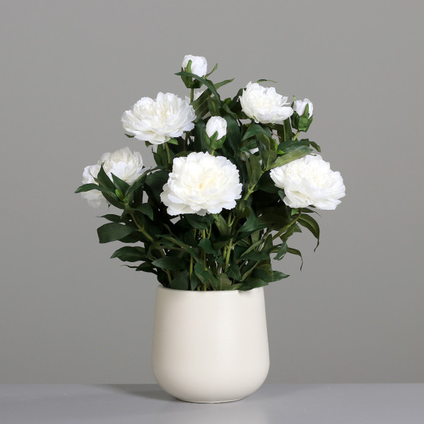 Kunstblume Päonien Arrangement in creme aus Kunststoff