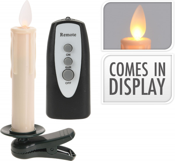 Lichterkette Baumkerze LED in weiß aus Kunststoff
