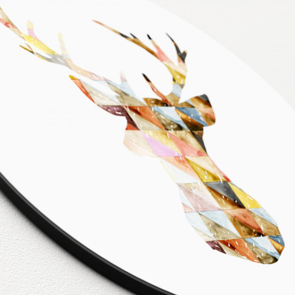 Glasbild WATERCOLOURED DEER in mehrfarbig aus Glas
