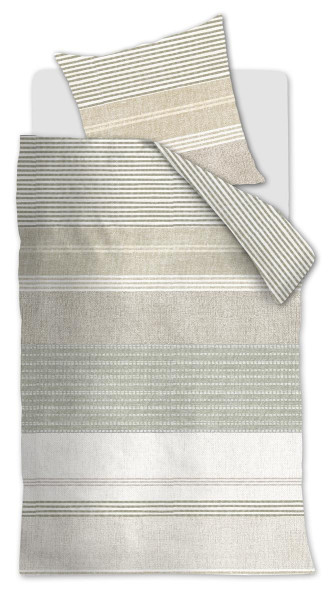 Bettwäsche STITCHES Biber aus Baumwolle
