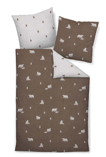 Bettwäsche DAVOS Biber aus Baumwolle