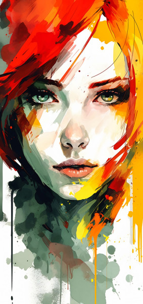 Akustikbild GLOWING GIRL in beige