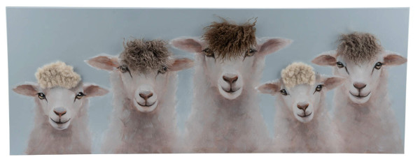 Keilrahmenbild Schafe in creme aus Baumwolle