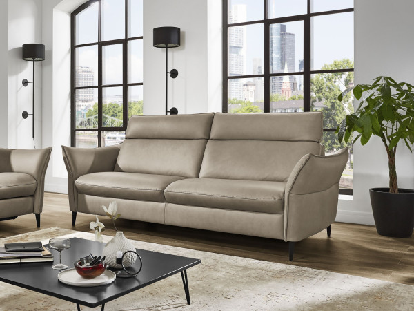 Sofa Rolf Weber 2,5 Sitzer HOJA in grau aus Leder