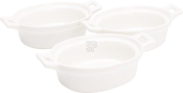 Auflaufform in weiß aus Porzellan