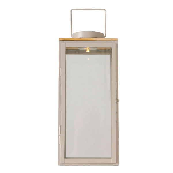 Laterne LED KAELI in beige aus Materialmix