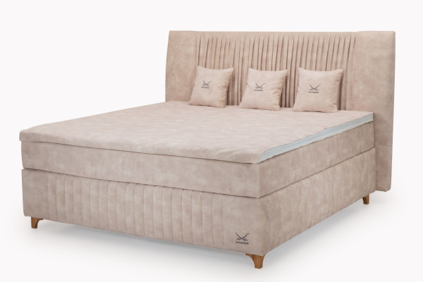 Boxspringbett SANSIBAR KATTEGAT in 3214 natural aus Stoff