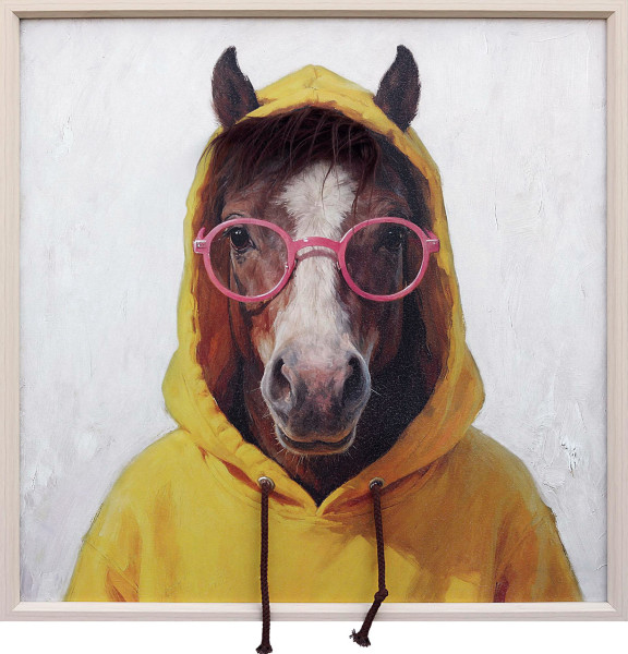 Leinwandbild TRENDY HORSE in beige aus Holz