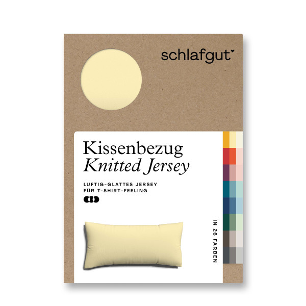 Kissenbezug Knitted Jersey in gelb aus Mischgewebe