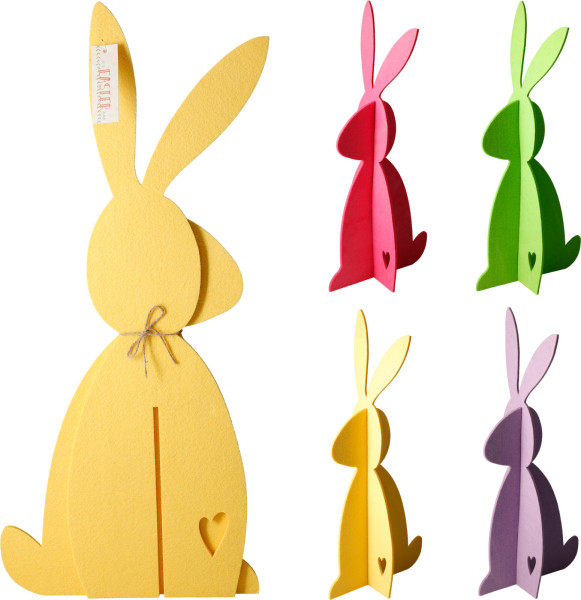 Hase in mehrfarbig aus Filz