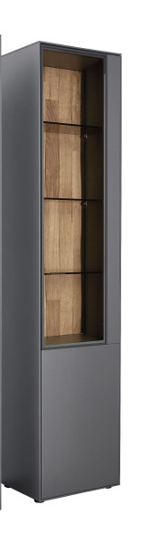 Vitrine witlake FORTINO in grau aus Lack