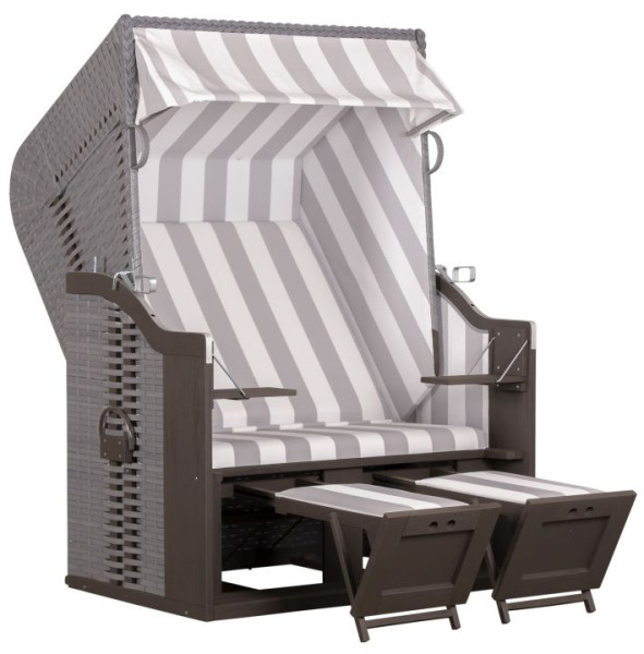 Strandkorb PROFI FEHMARN in grau aus Kunststoff