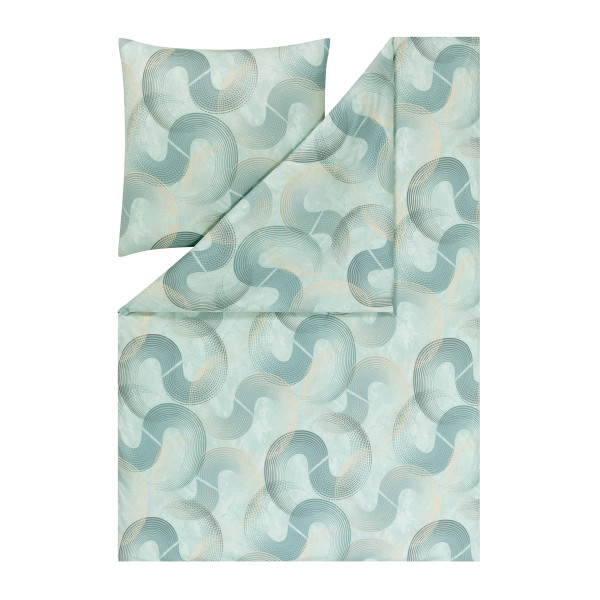 Bettwäsche TOBIAS Mako-Jersey in grün aus Baumwolle