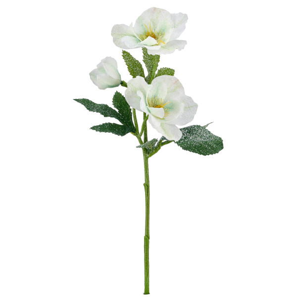 Kunstblume Christrosenzweig in weiß aus Kunststoff