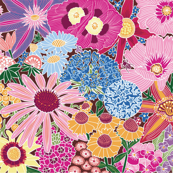 Servietten FLOWER BURST in bunt aus Papier