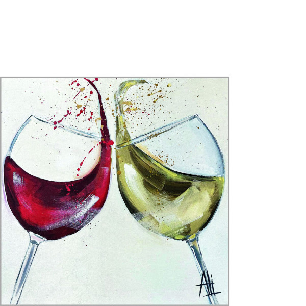 Servietten ROUGE ET BLANC in bunt aus Papier