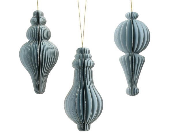 Christbaumschmuck Hänger ORNAMENT in blau aus Papier
