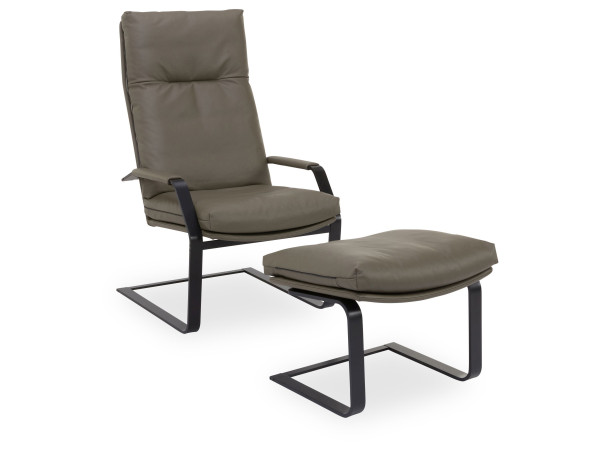 Hocker CLASSICS 263 in dunkelgrün aus Leder