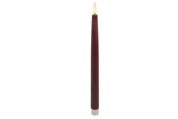 Dinnerkerze LED 2er-Set BASIC in Berry aus Wachs