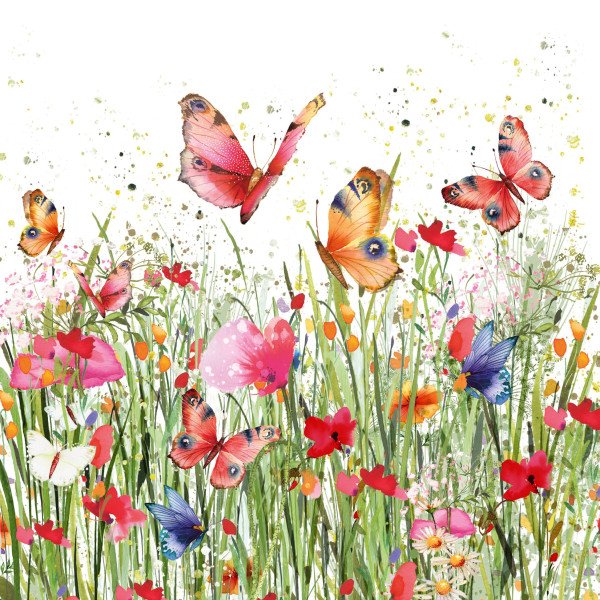 Servietten FLOWERFIELD in bunt aus Papier