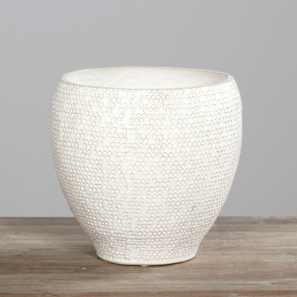 Vase in creme aus Keramik