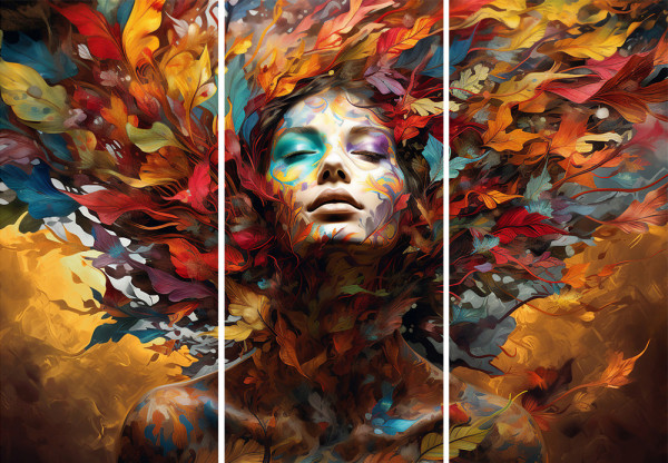 Akustikbild DREAM OF LEAVES in mehrfarbig