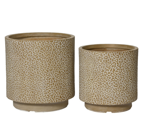 Übertopf LEO in braun aus Fiberglas