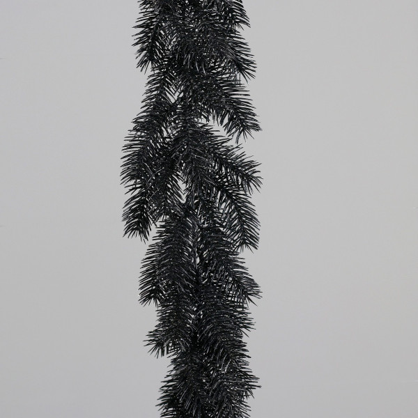 Tannengirlande in schwarz aus Kunststoff
