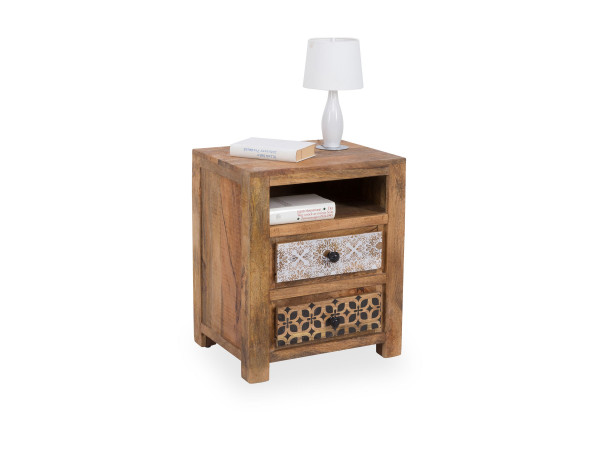 Nachtkommode ANIMATE in mango aus Holz